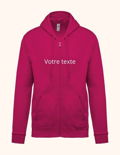 Sweat zip à personnaliser