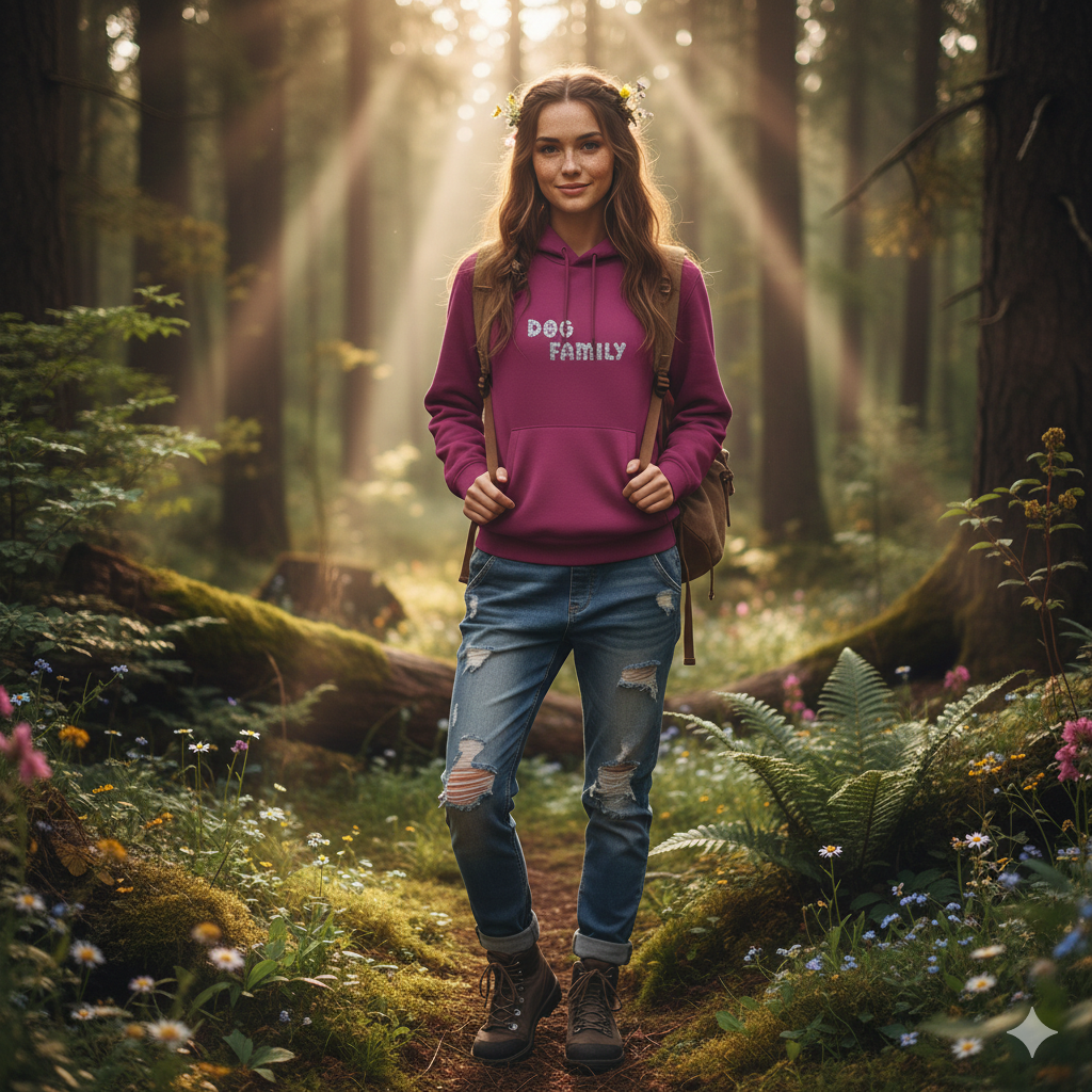 Sweat DOG FAMILY Pailleté Argent