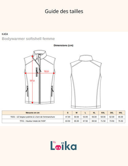 Bodywarmer Softshell à personnaliser femme